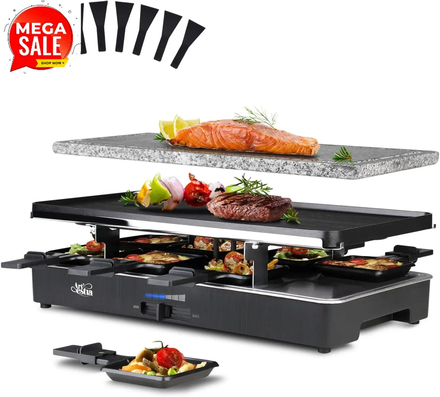 1700W Raclette Electric Party  - огляд і ціна Raclette Grill Table